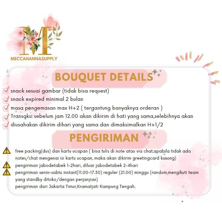 

TRY (Ready Stock) FREE PACKING Bouquet / Buket Snack untuk Wisuda / Hari Ibu / Ulang Tahun / Hadiah / Anniversary / Valentine / Hari Guru TERLARIS