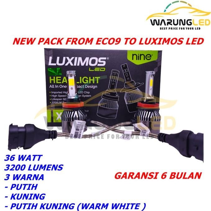 Lampu Led Foglamp Mobil Led X9 Eco9 Luminos H11 3 Warna Super Bright