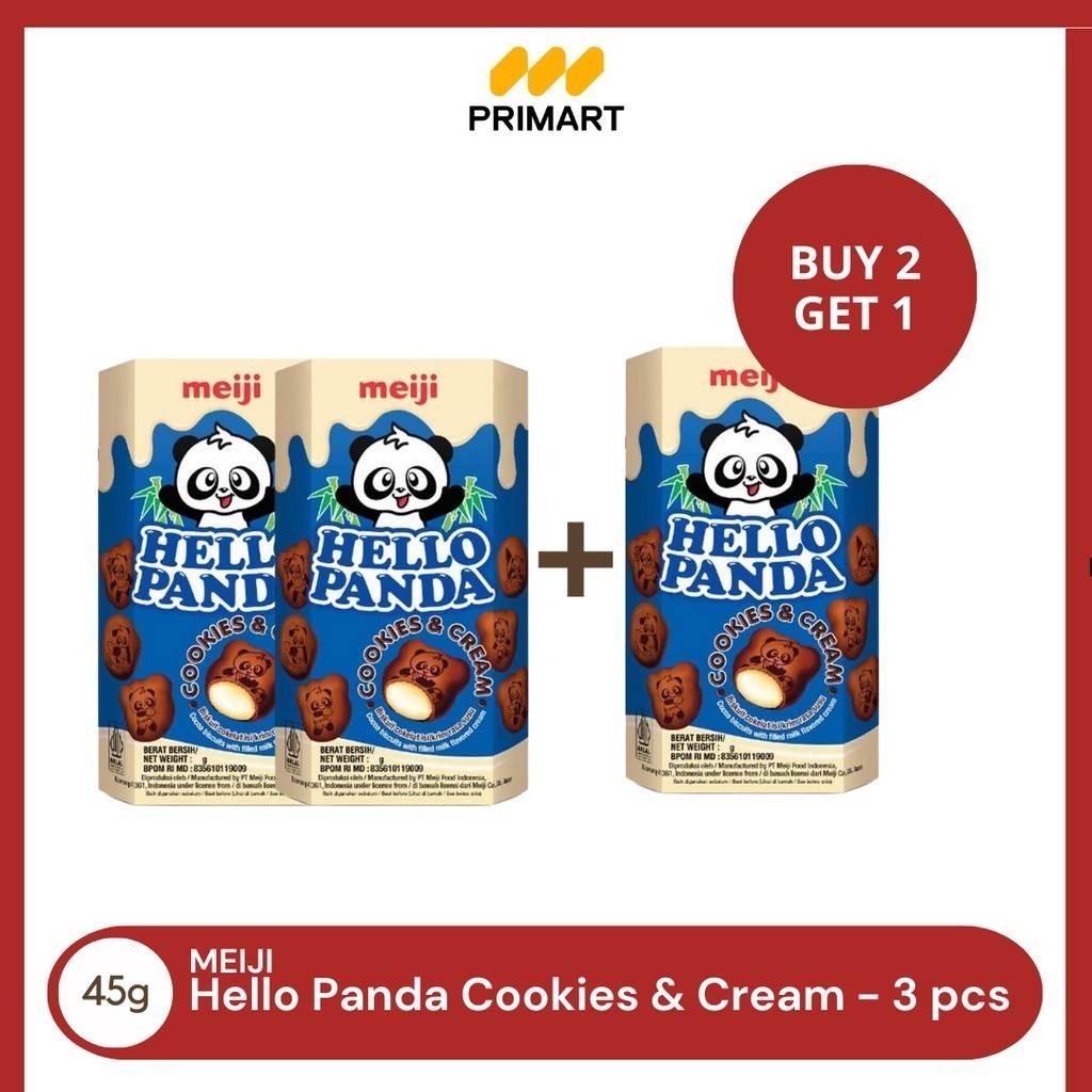 

Meiji Hello Panda Cookies & Cream Bersalut 45gr Buy 2 Get 1 Free