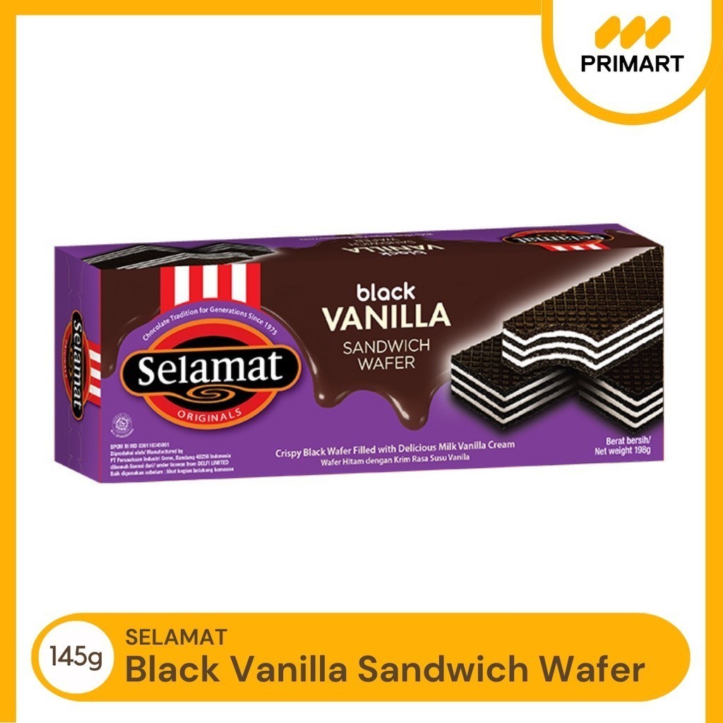 

Selamat Black Vanilla Wafer Cokelat 145 g