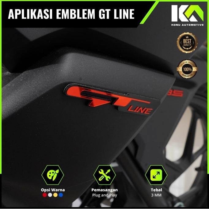 *New* Logo Mio Gt Line 3D Emblem Timbul Akrilik Gt Line Body Motor Yamaha