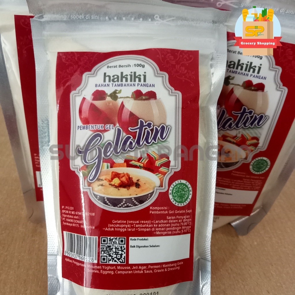 

Hakiki Gelatin Bubuk / Gelatin Sapi / Gelatine Powder / Gelatin Bloom 100Gr Halal