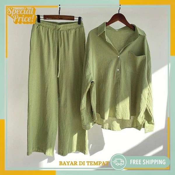 Oneset Hijab Setcel Model Terbaru 2024 Stelan Panjang Wanits Baju Lebaran Set Fashion Stelan Tunic M