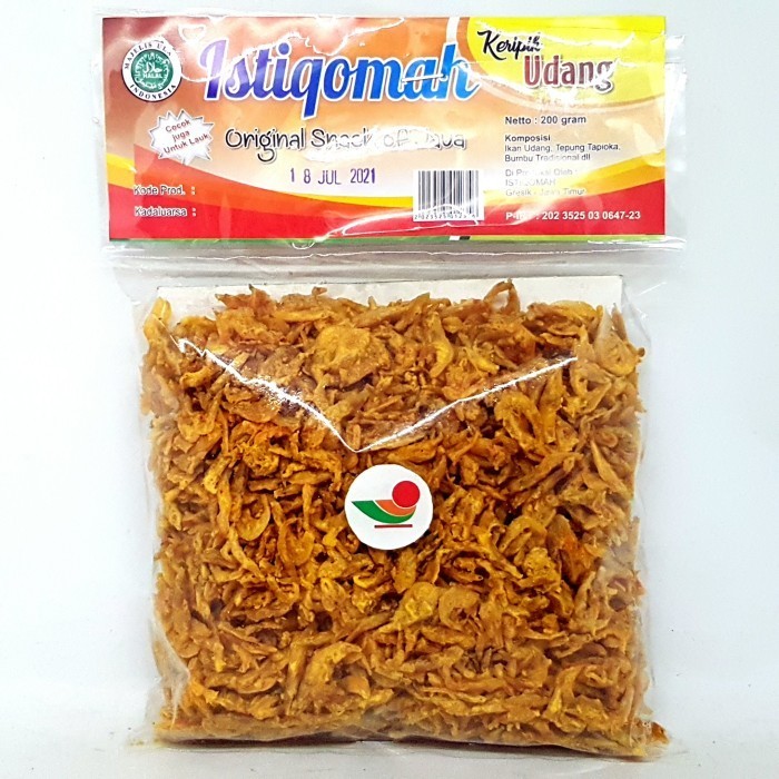 

:=:=:=:=] ISTIQOMAH KERIPIK UDANG 200gr KRIPIK IKAN GRINTING CRISPY REBON MINI