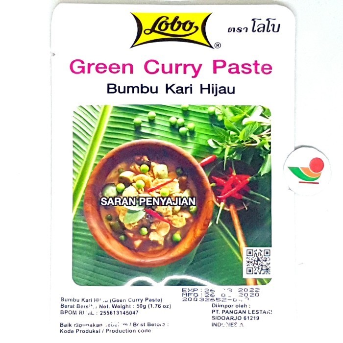 

] LOBO GREEN CURRY PASTE 50gr BUMBU INSTAN KARE KARI HIJAU IJO MURAH