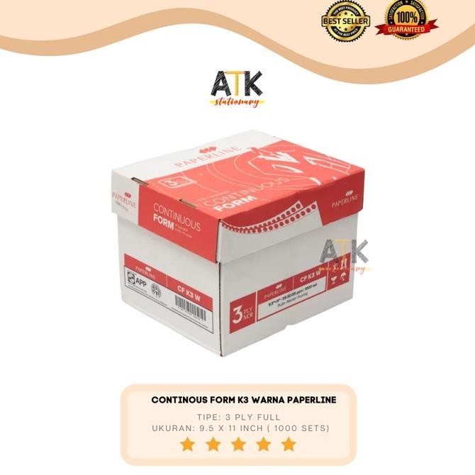

Continous Form 9.5 X 11 (K3 Warna) 3 Rangkap Paperline atk