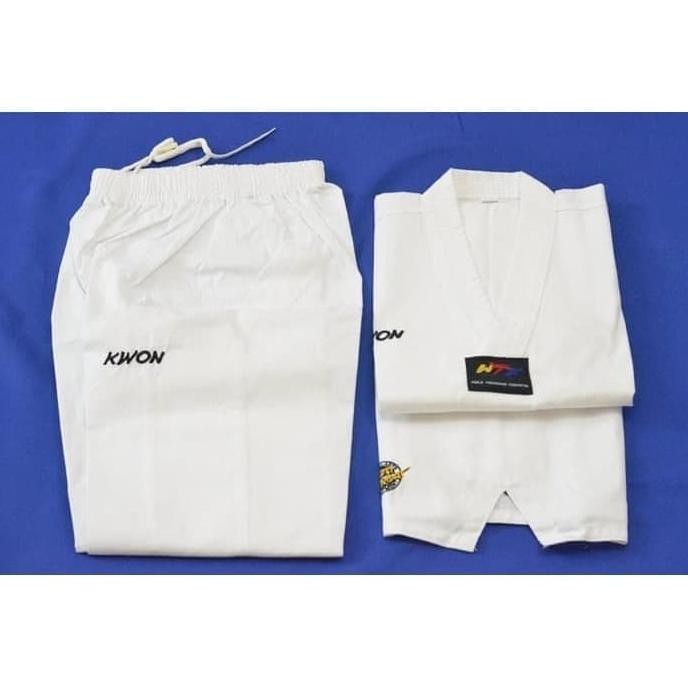 Baju Seragam Dobok Taekwondo Kerah Putih Kwon Victory Bkn Moks Adidas