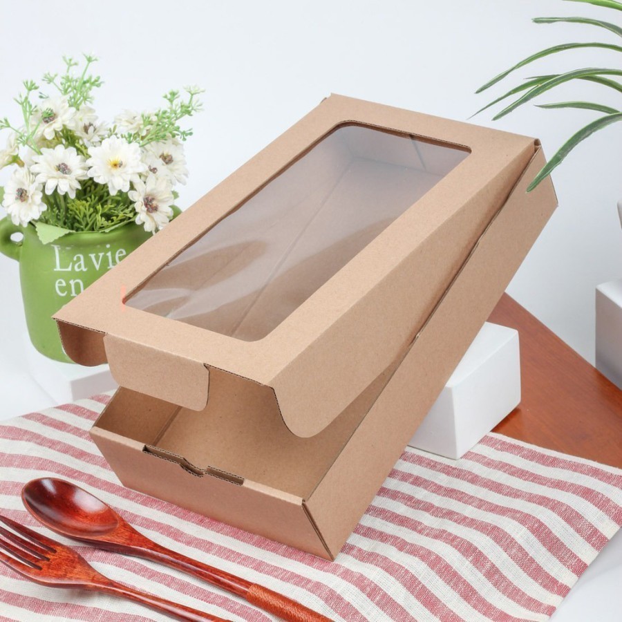 

10 Pcs Kardus Die Cut Kotak Hadiah Box Coklat Polos size 25.5 x 18 x 5.5 cm