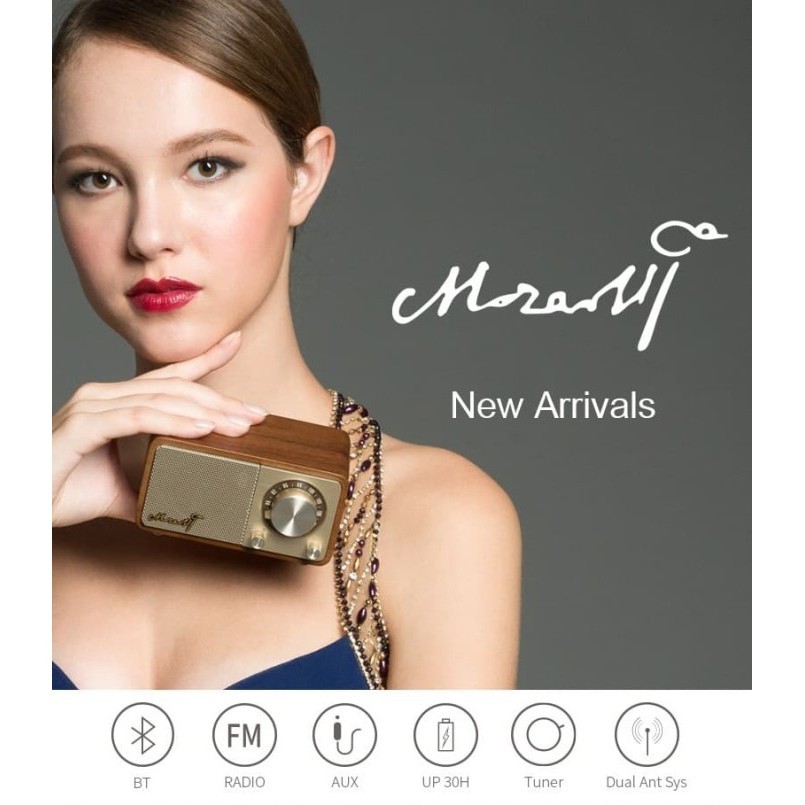 ready Radio Mini Sangean Mozart FM + Bluetooth - Radio Kayu Retro Vintage