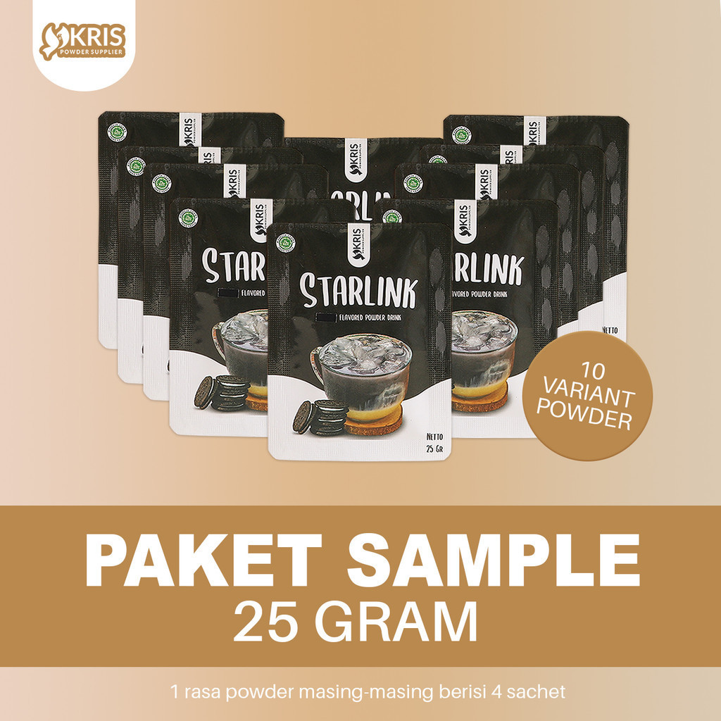 

Bubuk Minuman Paket Sample 25gr : 10 Variant - Isi 40 pcs - Sample