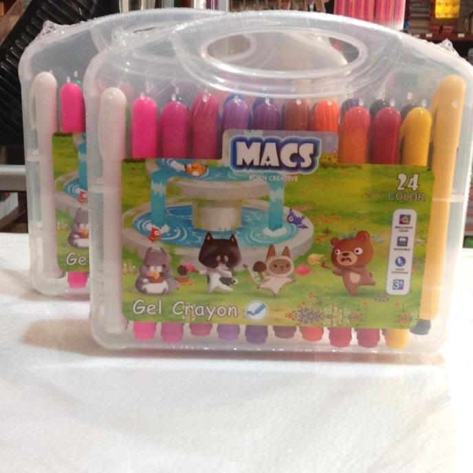 

Krayon Macs Gel Crayon 24 Color/Warna Aman Mudah Dibersihkan Washable