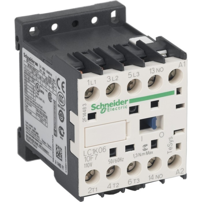 SCHNEIDER 3P CONTACTOR 6A AC3 2.2KW 1NO 110V