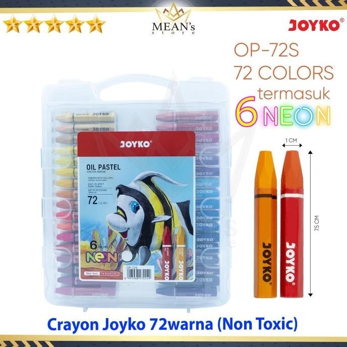 

Crayon 72 Warna Joyko / Oil Pastel 72S / Crayon Oval 72 Warna