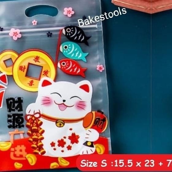 

New Plastik Ziplock Snack Imlek Lucky Cat/ Cookies Bag Isi 10 Pcs Berkualitas