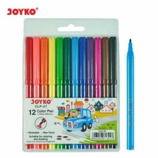 

Spidol 12 warna / Washable Color pen CLP -47 Joyko / 12 warna murah
