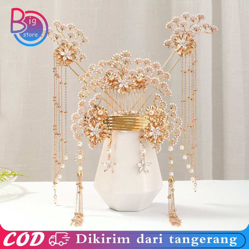 Tusuk Konde Cina Set Jepit Rambut Imlek Jepit Rambut Cina Retro Aksesoris Jepit Rambut Untuk Hiasan 