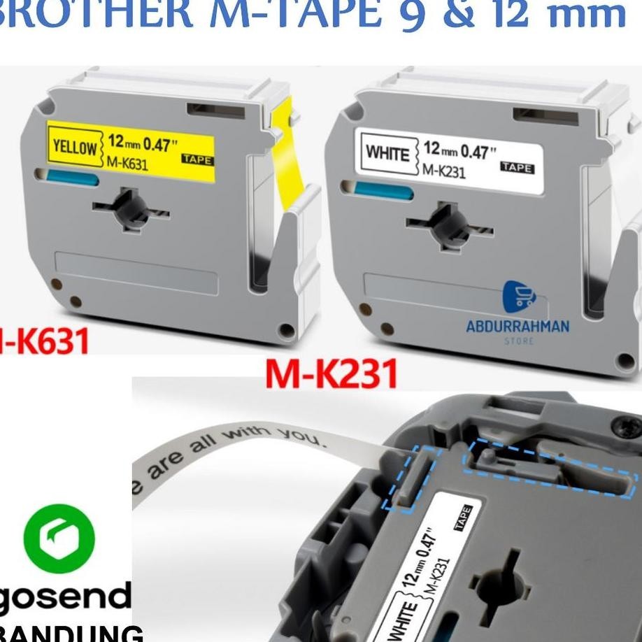 

Label M Tape Mk-221-621-231-631 Printer Brother Cartridge Pt-M95 Ptm95 Pt-90 9 12 Mm 9Mm 12Mm Bla On White Yellow 8M 8 Meter Thermal