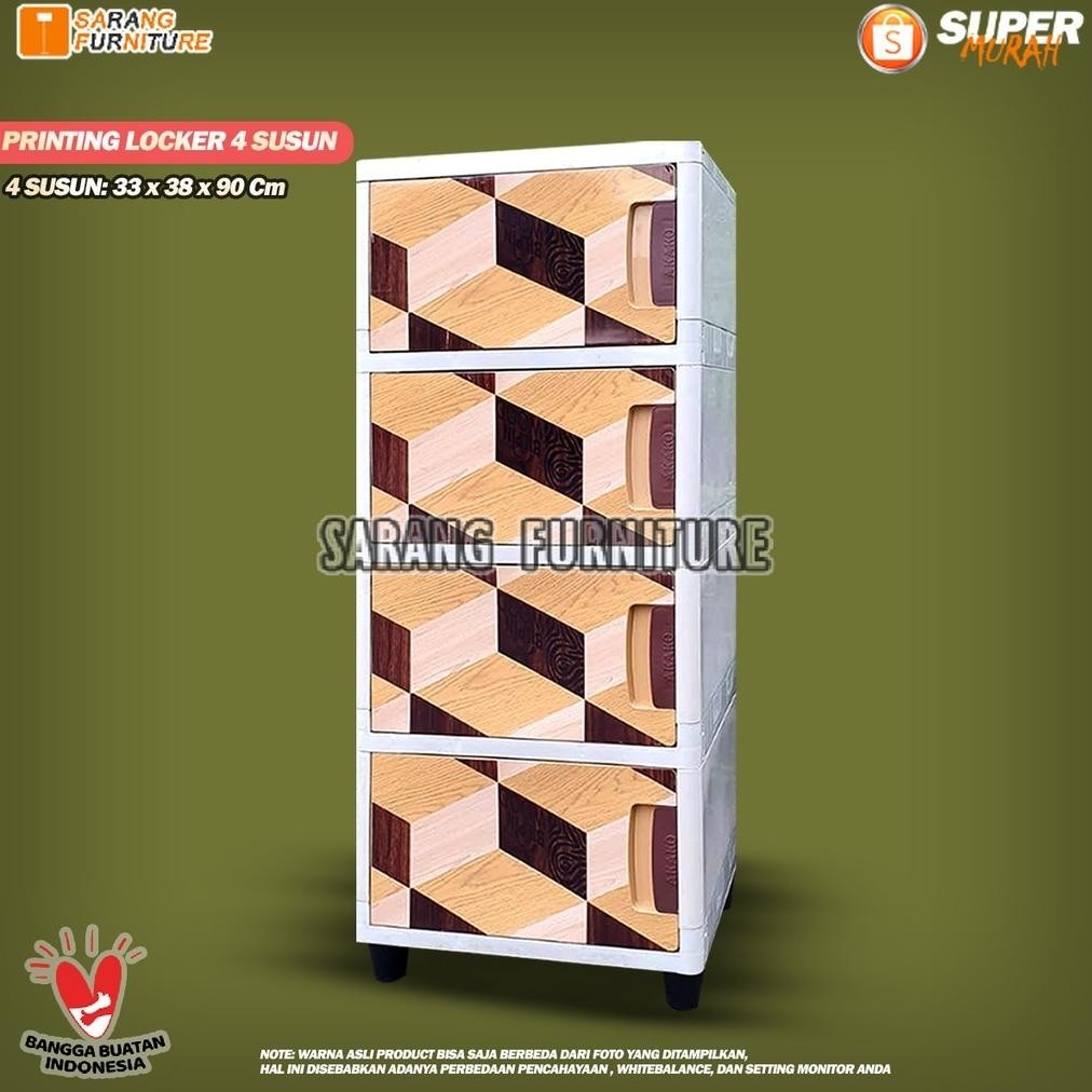 FUR Lemari Pakaian Plastik Swing Locker Printing Lemari Baju Mini Plastic Akako Locker Printing TERL