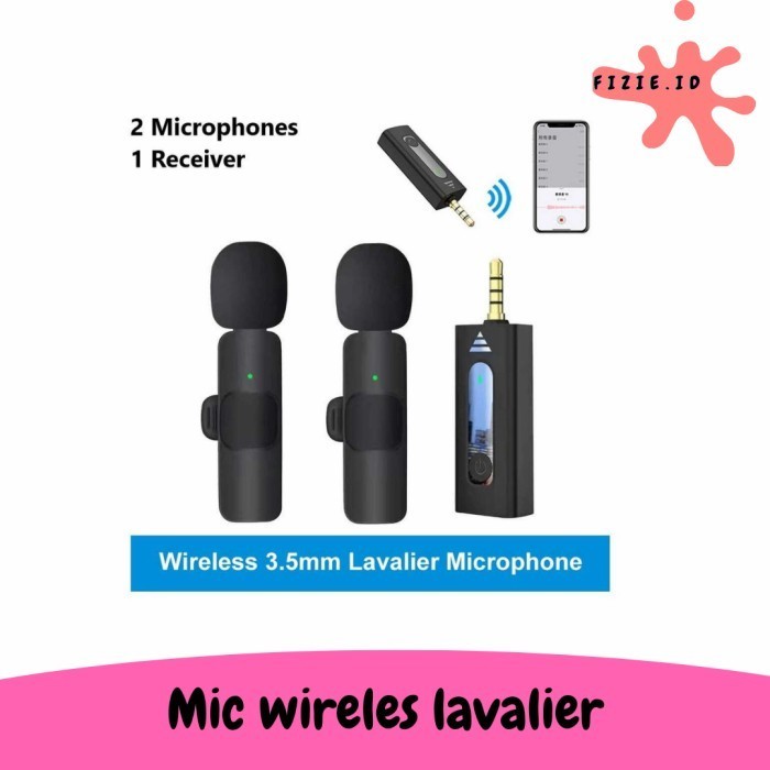 New Mic Clip On Jepit Wireless Microphone Lavalier Vlogger Youtuber Diskon