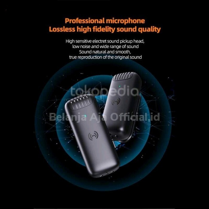 Termurah Clip On Lavalier Microphone Wireless Mic Vlog Youtuber Untuk Podcast New Original