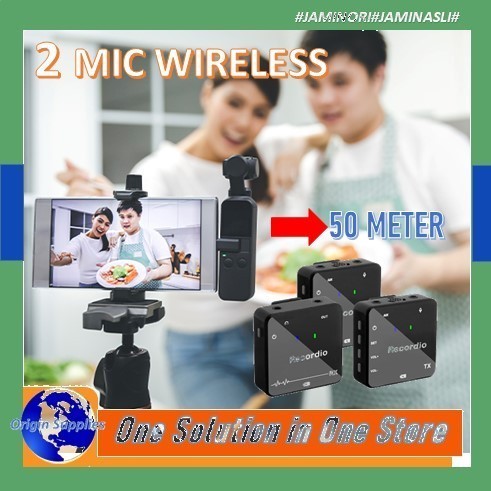 Asli Microphone Wireless Go Lavalier 2 Mic Dslr Smartphone Pc Laptop Terbaik