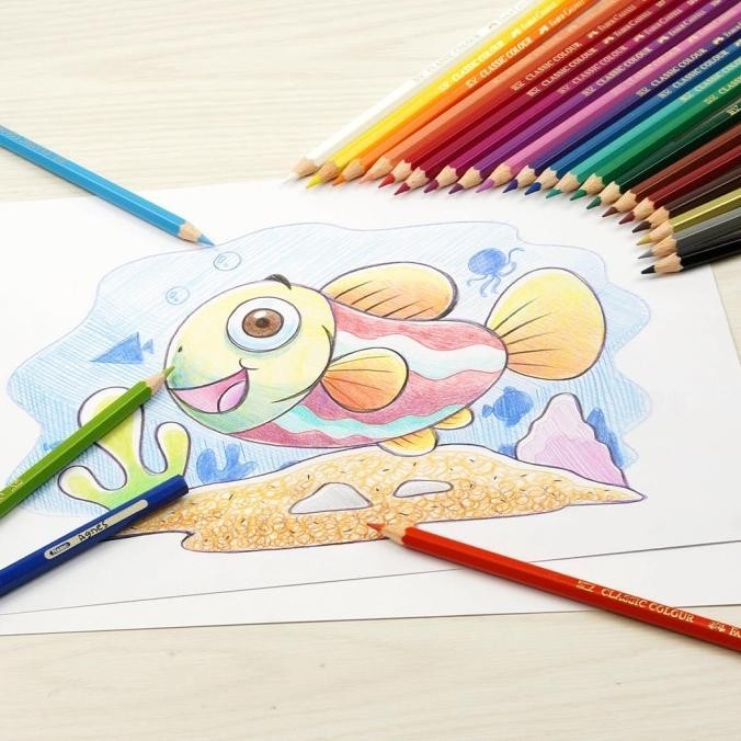 

New Pensil warna Classic Faber Castell 24