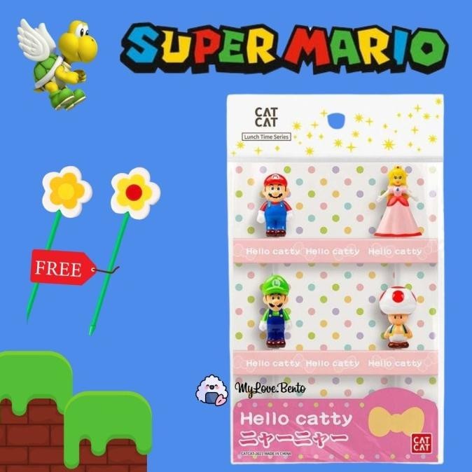 Sale Now Super Mario Food Picks Tusukan Bento Princess Peach Garpu Bento Berkualitas