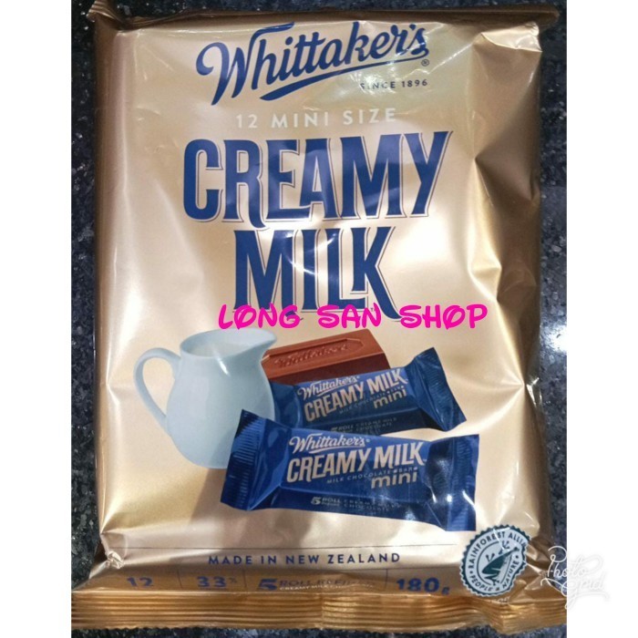 

PROMO! Whittakers Chocolate Creamy Milk Isi 12 mini size 180 gr-Coklat