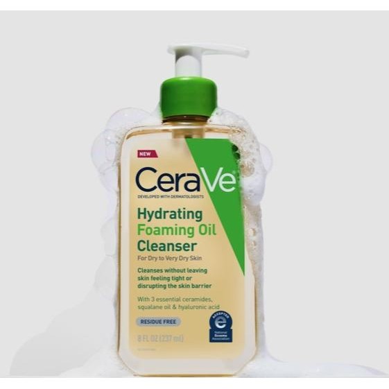 CeraVe Hydrating Foaming Oil Cleanser Wash Squalane Hyaluronic Cerami ___Malla