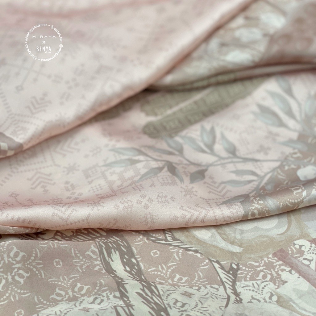 [SYAR'I MINERV] Mukena Travel Printing Miraya x Senya Talavera Silk Pink
