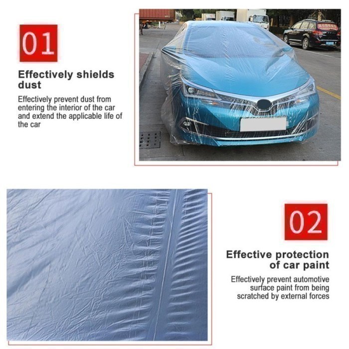 Sarung Mobil Plastik TEBAL Body Cover Transparan Corolla Altis