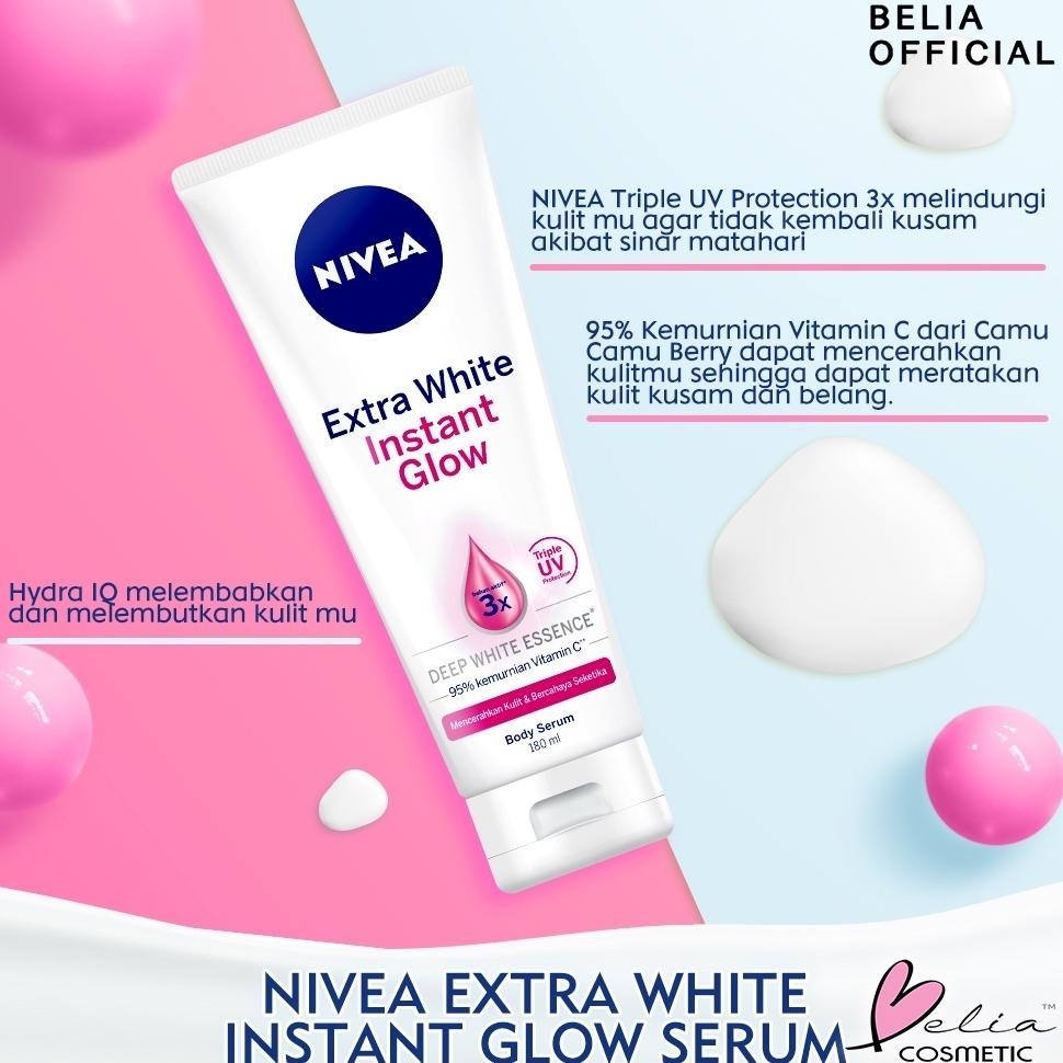 New Belia Nivea Body Serum Extra White | Night | Repair Care Protect | Radiant | Glow | Hijab 180Ml 