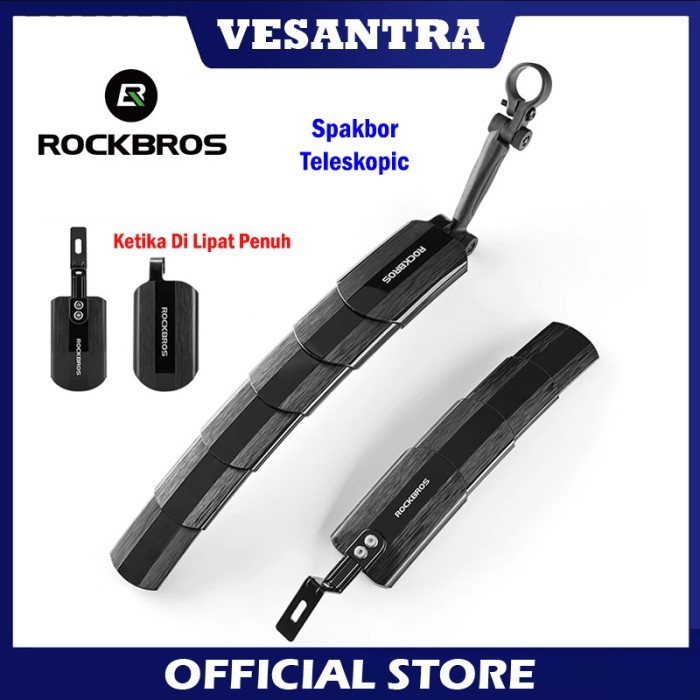 Rockbros 2821 Fender Telescopik Spakbor Mud Guard Lipat Sepeda