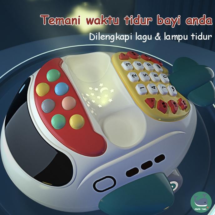 MAMA SING Mainan Telepon Pesawat Anak Interaktif dengan Lampu Tidur