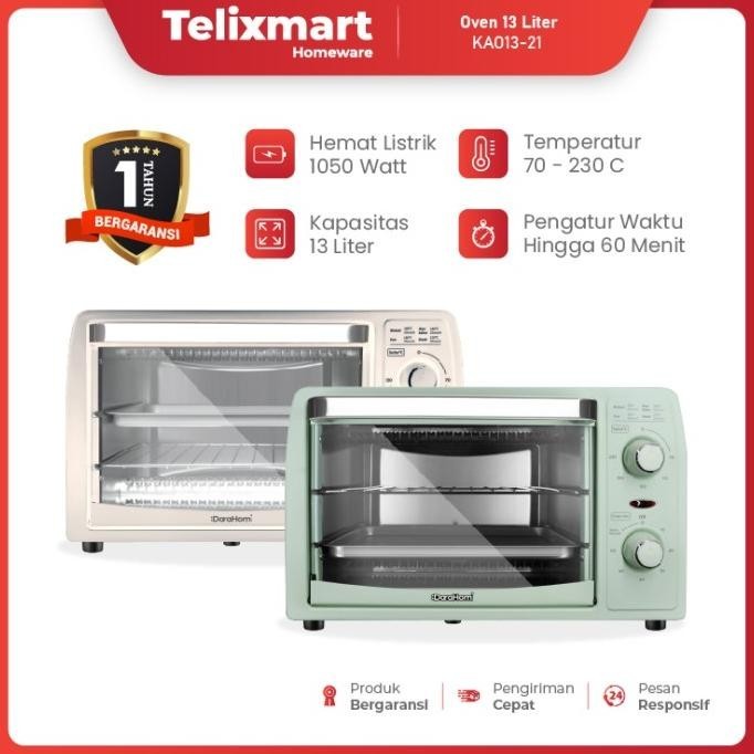 Best Seller Dorahomi Oven Listrik Low Watt Electric Open Kue Alat Panggang 13L Stok Terbatas