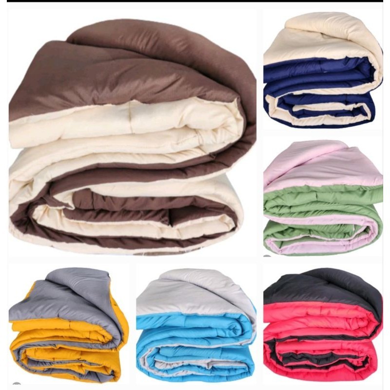 BEDCOVER ONLY POLOS PREMIUM TWOTONE LENGKAP BISA REQUES WARNA