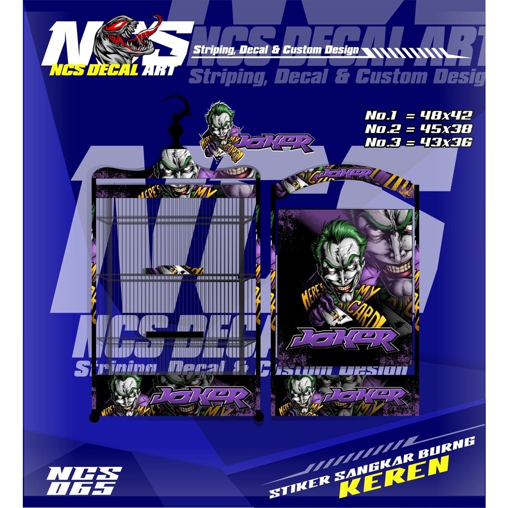 PROMO KANDANG Stiker Decal Kandang/Sangkar Burung Stiker JOKER Kicau Petarung/master kicau Kotak -