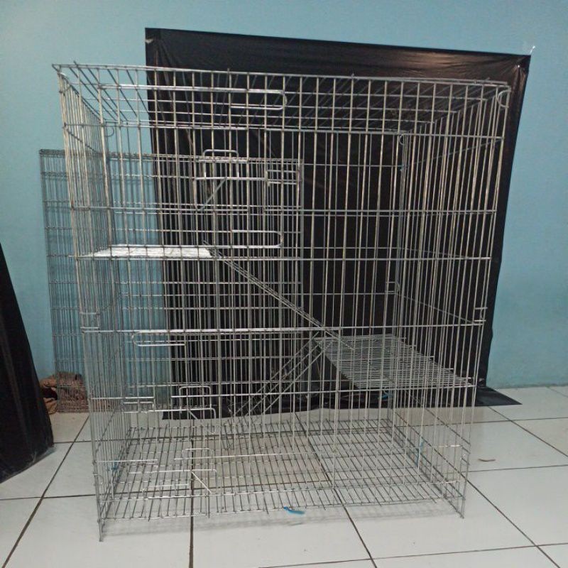 PROMO KANDANG kandang kucing uk P90-L60cm-T100 tingkat 2