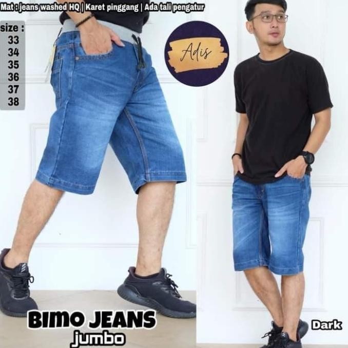 Hot Sale - Celana Chino Pendek Rip Pria Pinggang Karet I Jeans Denim Modern 