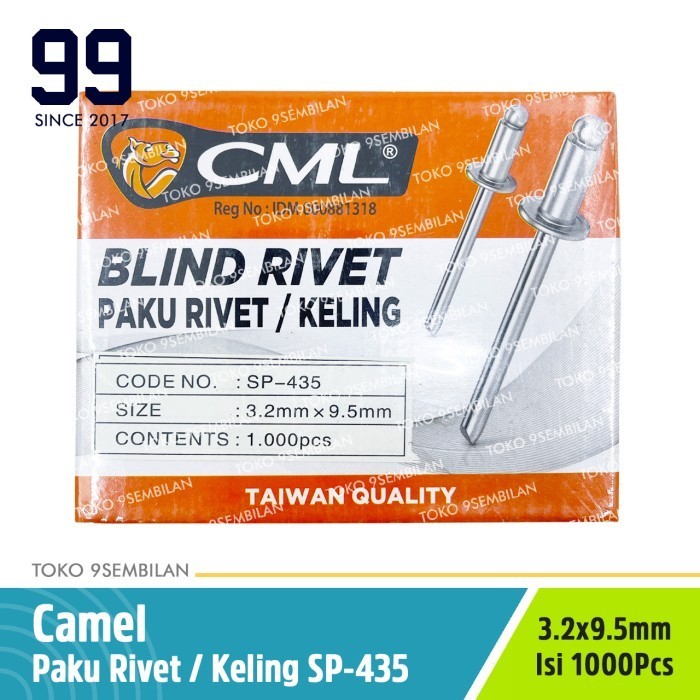 Eklusif Camel Paku Blind Rivet 435 440 450 540 550 640 665 675 Keling Ripet Berkualitas