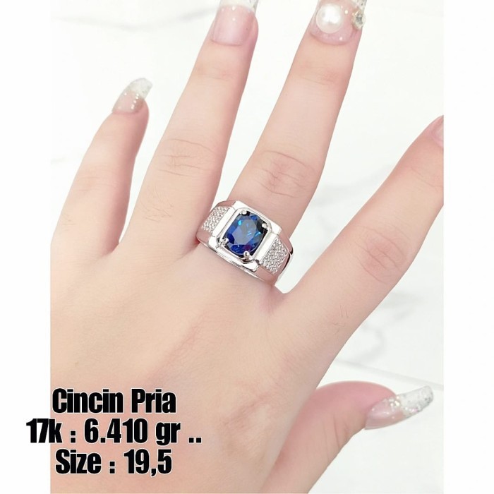 Cincin - Cincin Pria Emas / Mas Putih 75% Berat 6.410 Gram No.19,5