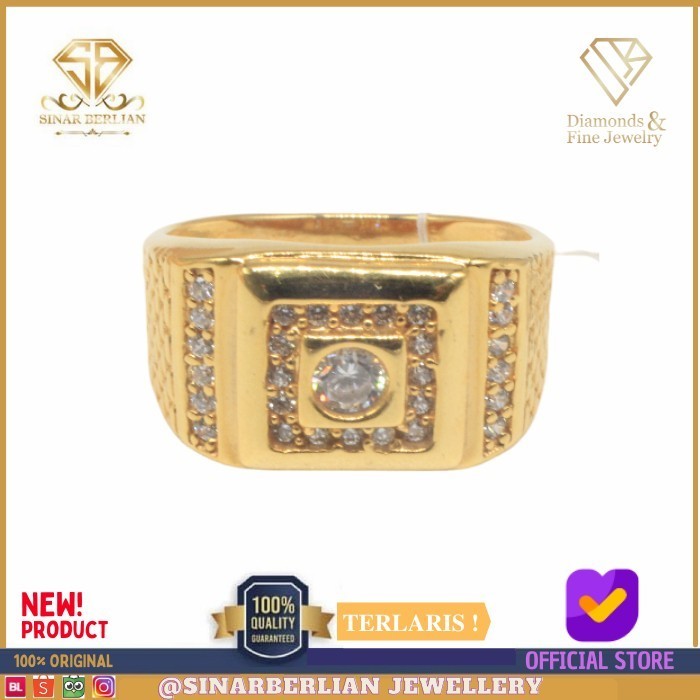 Cincin - Sinar Berlian Jewellery - Cincin Emas Asli Cincin Pria 700 Cmk89 R20