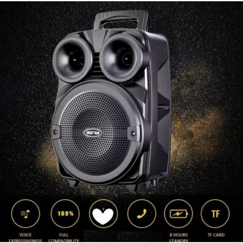 Terlaris Speaker Bluetooth Karaoke Free Mic 6,5Inch Fleco F3381/ Salon Aktif Portable Radio Fm Mp3 S