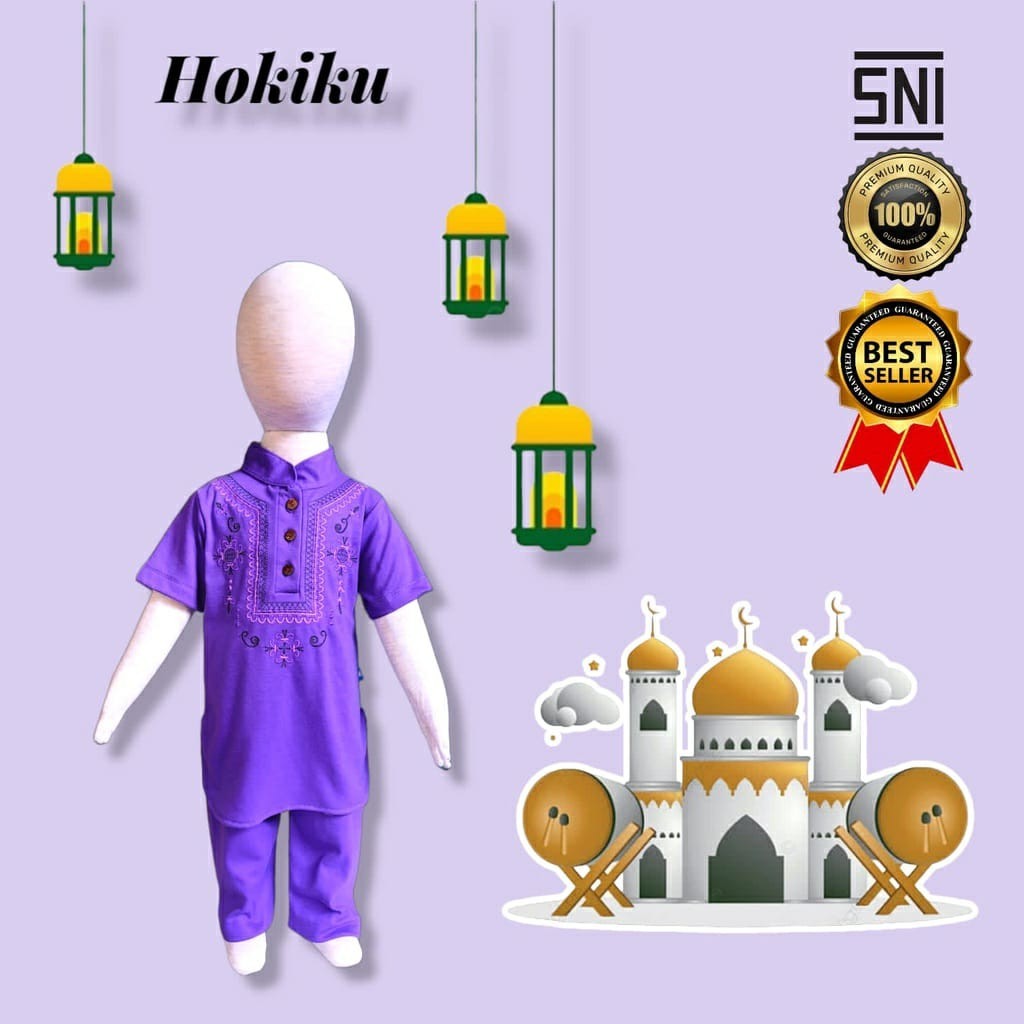 BAJU BAYI KOKO UNGU SNI / PAKAIAN MUSLIM AQIQAH BAYI LAKI-LAKI