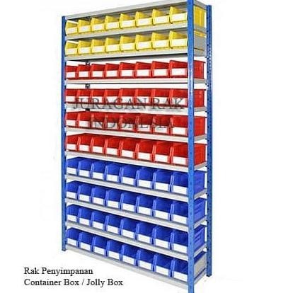Rak Gudang Sparepart . Rak Komponen . Rak Penyimpanan Container Box