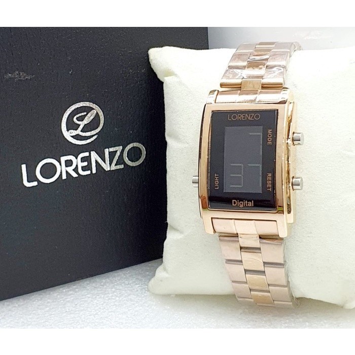 Lorenzo 7111 Jam Tangan Wanita Formal Murah Anti Air - All Stainless - Digital Watch - Quartz