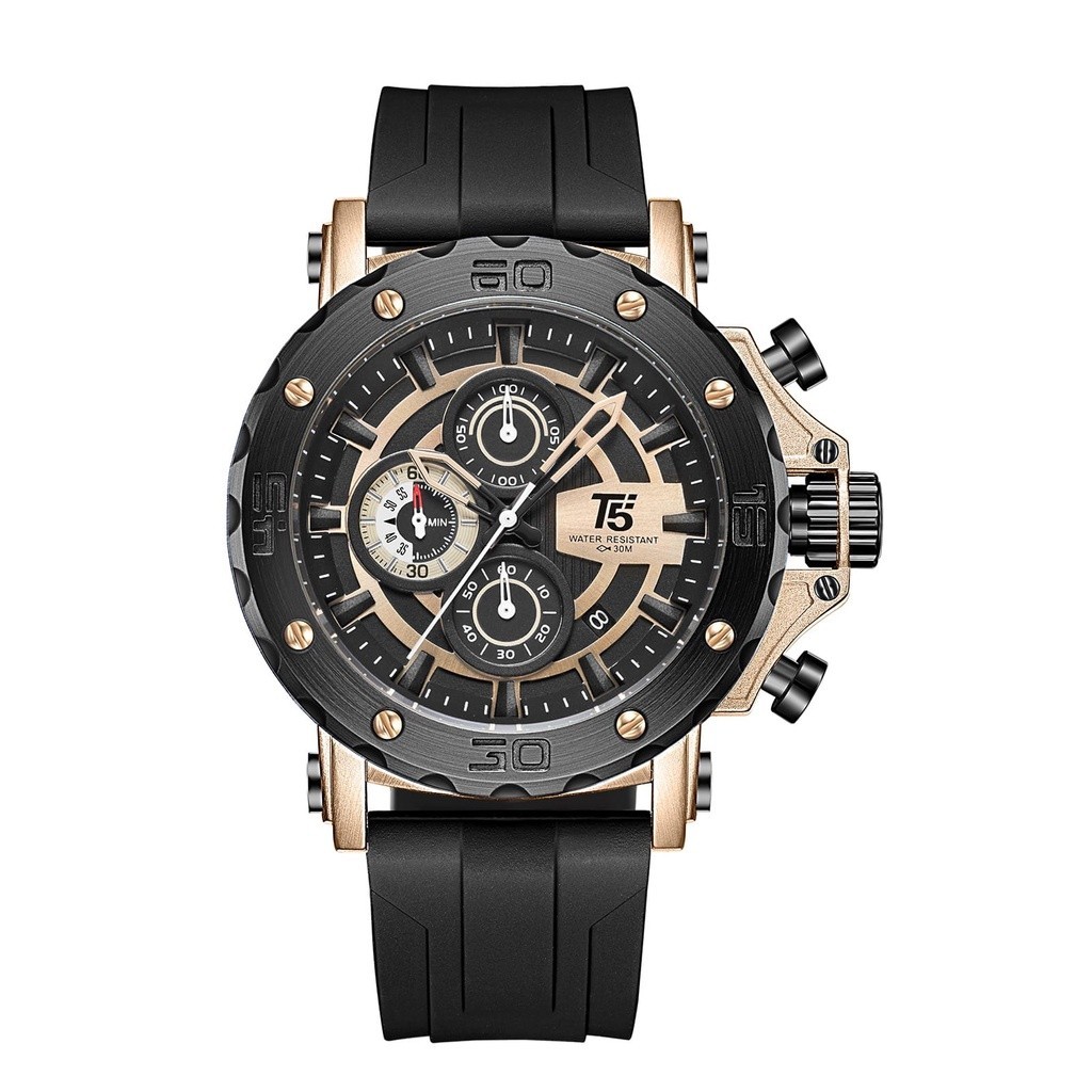 JAM TANGAN FASHION BUSINESS PRIA ORIGINAL T5 H 3865G CHRONO AKTIF