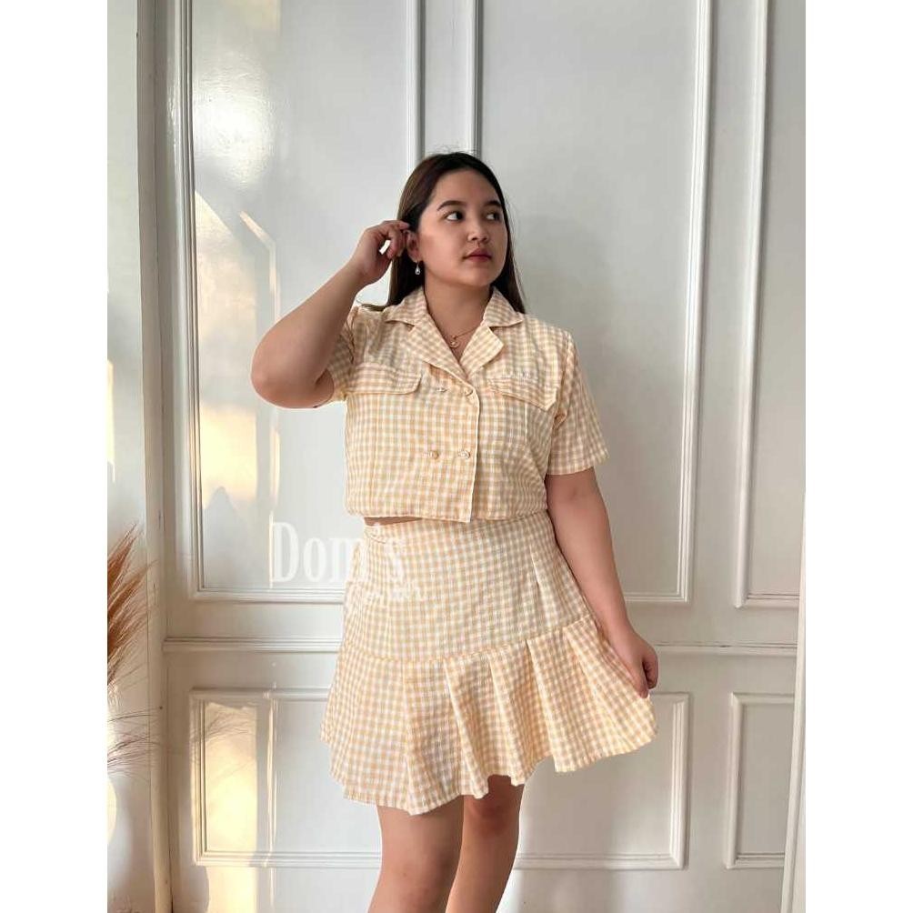 Best Seller Domscorner - Ha yoon set - set ala korea - pleats skort - rok tenis - rok celana - mini 