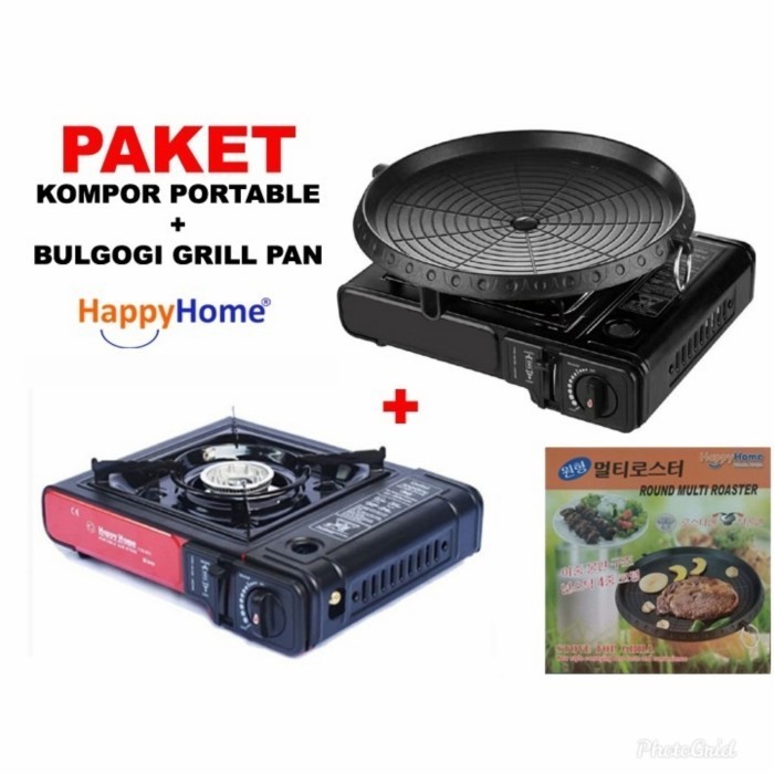 PAKET KOMPOR PORTABLE BBQ BULGOGI GRILL PAN