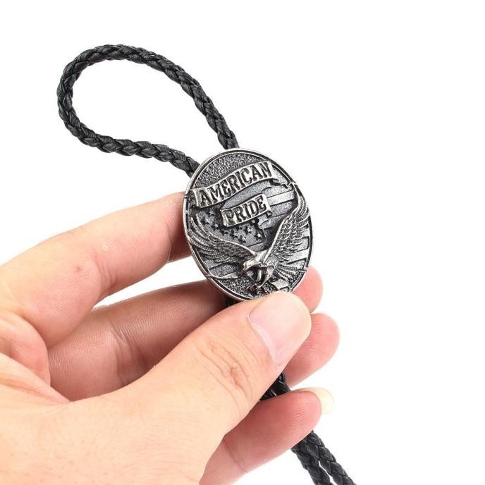 TERMURAH KALUNG KULIT BOLO TIE PRIA WANITA NECKLACE COWBOY VINTAGE PENDANT